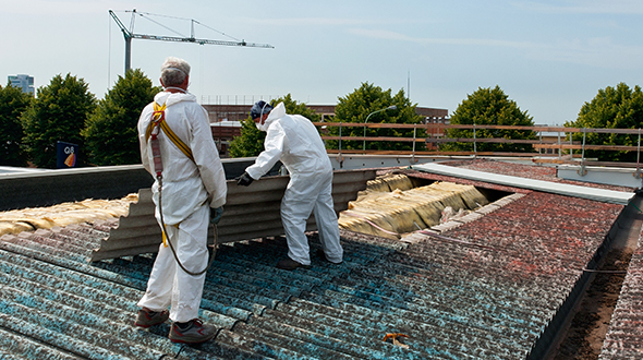 Asbestos roofing system removal