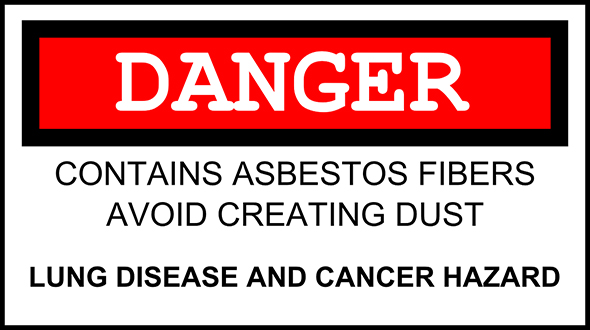 Warning sign asbestos present