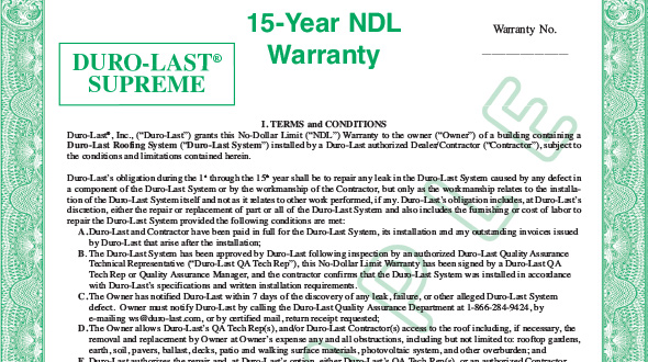 commercial roof warranty coverage