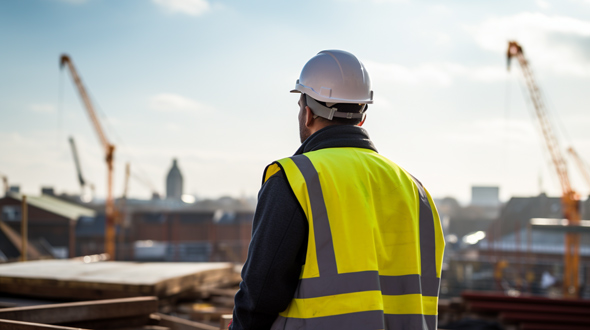 commercial roofing specialist inspecting a roof