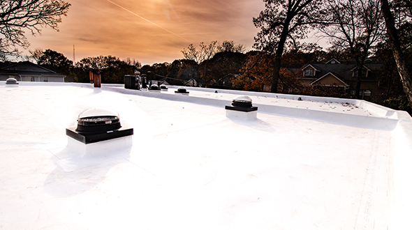 Commercial flat reroofing job