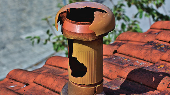 Severe roof damage from a hail storm