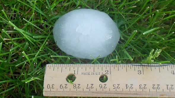Hailstones vary in size causing different amounts and types of damage