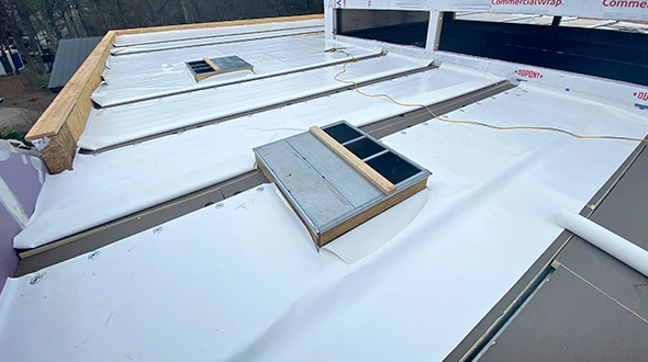 steps of PVC roofing installation method for a flat roof