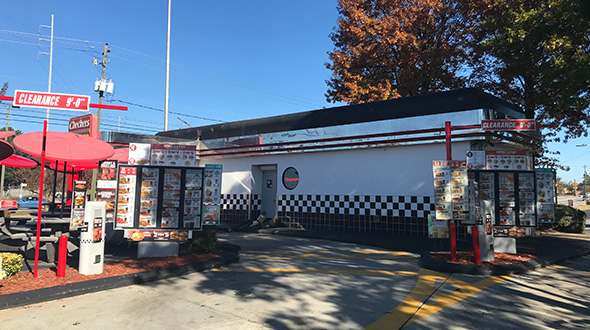 restaurant with a PVC roofing material installed on its roof