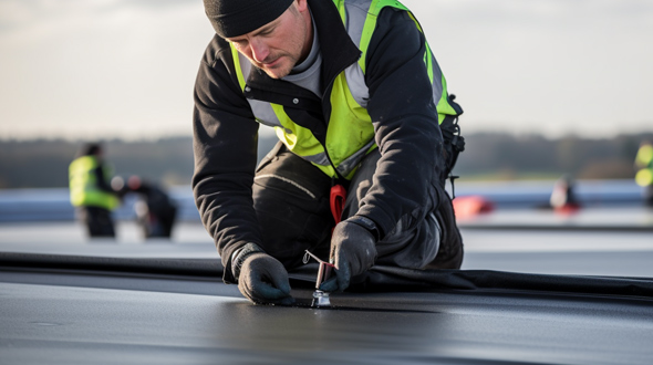 roof with a fully adhered EPDM system