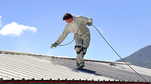 silicone roof coatings with image of a silicone-coated roof