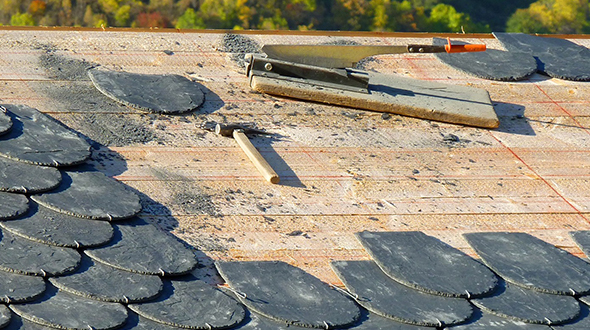 Slate roofing system removal