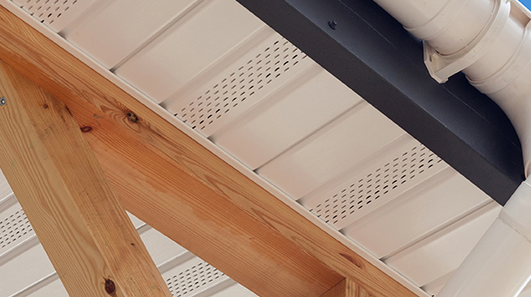 Soffit vents are used to allow cooler air to enter attic space