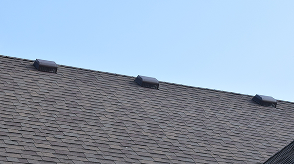 Roof or attic vents are typically spaced to accomplish sufficient ventilation