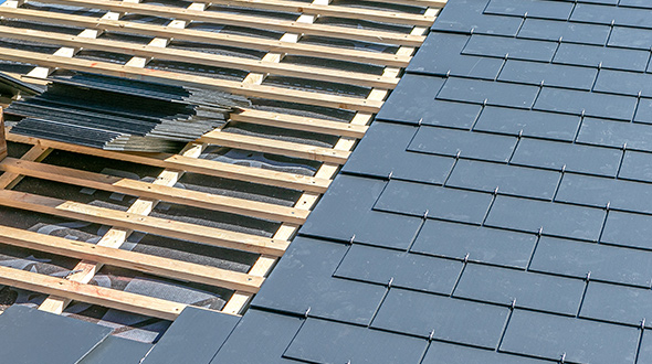 showcasing stone slate roofing material